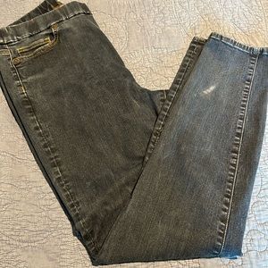 Landsend Pullon jeans sz 16 bleach spot on one leg pictured